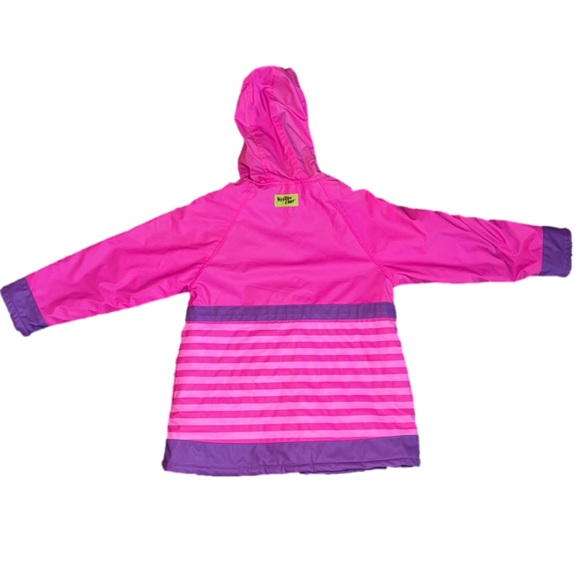 Girl’s Western Chief hooded raincoat water 💦 floral appliqué on front like new - Picture 5 of 8